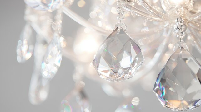 Elegant crystal chandelier shines with brilliance and luxury creating a sophisticated ambiance with light refraction and modern design