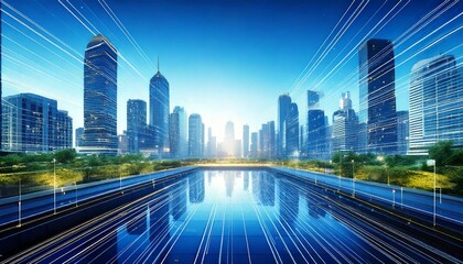 Obraz premium Modern city and technology