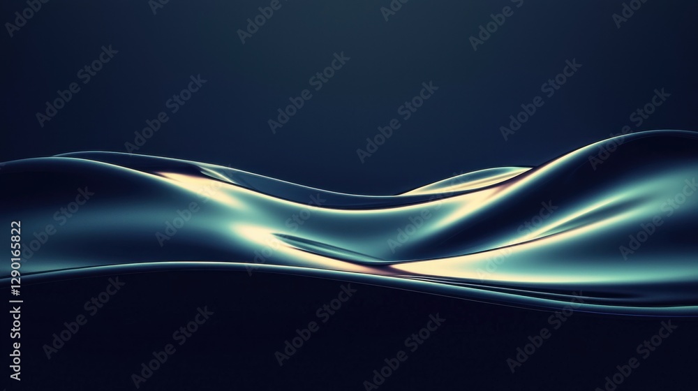 Poster abstract metallic wave background with smooth flowing lines and elegant curves creating a modern and