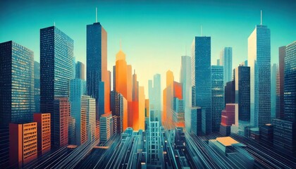 Obraz premium Modern city and technology