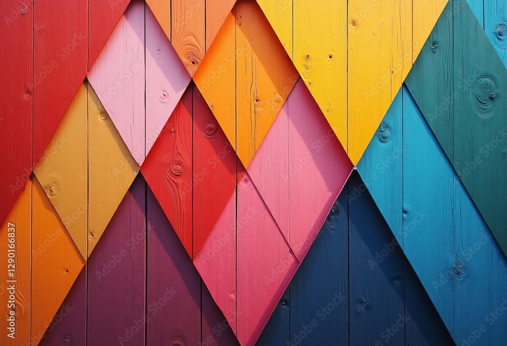 Aufkleber geometric wood pattern in rainbow: elevate your design with this elegant and creative pattern featur