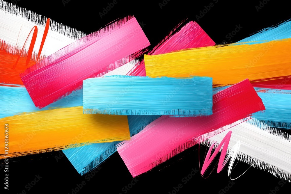 Poster vibrant abstract acrylic brush stroke background featuring a dynamic multicolored pattern design spl