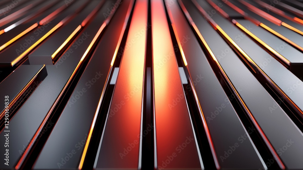 Poster metallic texture abstract background with red light effect and geometric pattern for modern design c