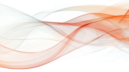 Naklejka premium Abstract flowing lines with graceful curves in shades of orange and gray creating modern design