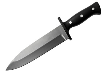 Isolated Sharp Machete: A Close-Up Studio Shot Against a Pure White Background, Emphasizing the Machete's Blade and Detailed Craftsmanship with No Shadow.

