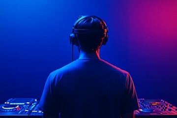 Dj Backlit in Neon Lights