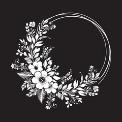 decoration frame flower circle art design