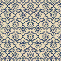 Fototapeta premium Luxury Damask Pattern – Elegant Ornate Design for High-End Interiors and Fashion Indulge in timeless sophistication with this exquisite damask pattern, meticulously crafted
