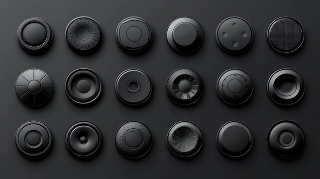 Black audio control panel design