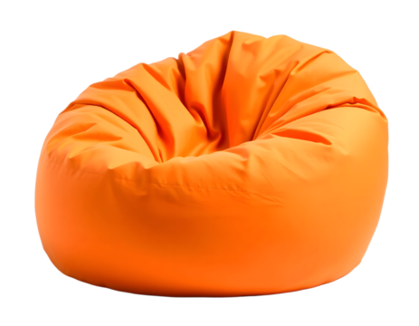 Orange beanbag isolated on transparent background