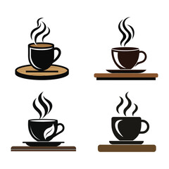 Collection set cup of coffee, coffee cup icons, coffee cup vector illustration