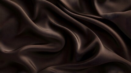 Fototapeta premium Dark Brown Silk Fabric Draped Luxuriously