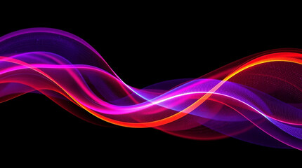 Luminous strands weaving a vibrant spectral dance on a dark canvas