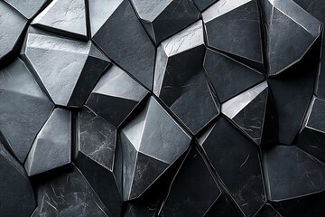Dark Geometric Stone Wall Design