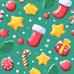 Christmas Pattern with Decorations