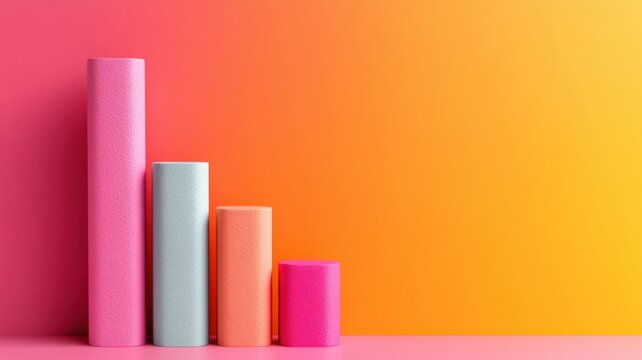 Data visualization trends horizontal stacked bar chart with smooth gradient digital design modern environment - Powered by Adobe