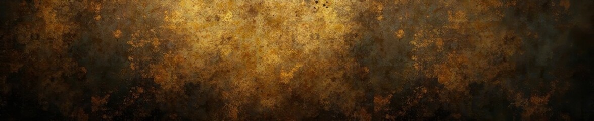 Obraz premium Dark gold grunge backdrop, heavy vignette, weathered appearance , dirty, shadow, antique