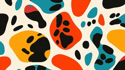 Fototapeta premium An abstract illustration with colorful organic and geometric shapes