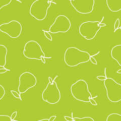 Outline Pear  Vector Seamless Pattern Background for Surface Print Fabric Fashion Wrapping