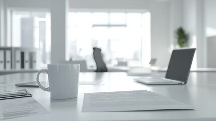 Fototapeta premium Retirement financial stress in a bright, spacious office. Featuring doubt and anxiety
