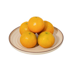 Fresh oranges displayed on plate