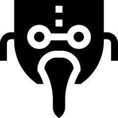 Flat vector icon of a plague doctor, featuring the iconic beaked mask and wide-brimmed hat. Inspired by historical European medicine during the Black Death, this symbol is often associated with histor