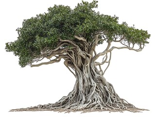 Ancient Banyan Tree: A majestic banyan tree, its vast canopy and intricate network of aerial roots reaching towards the sky, stands as a testament to time and resilience.