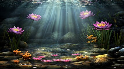 Sunlit Path Through Lush Green Hedge Tunnel