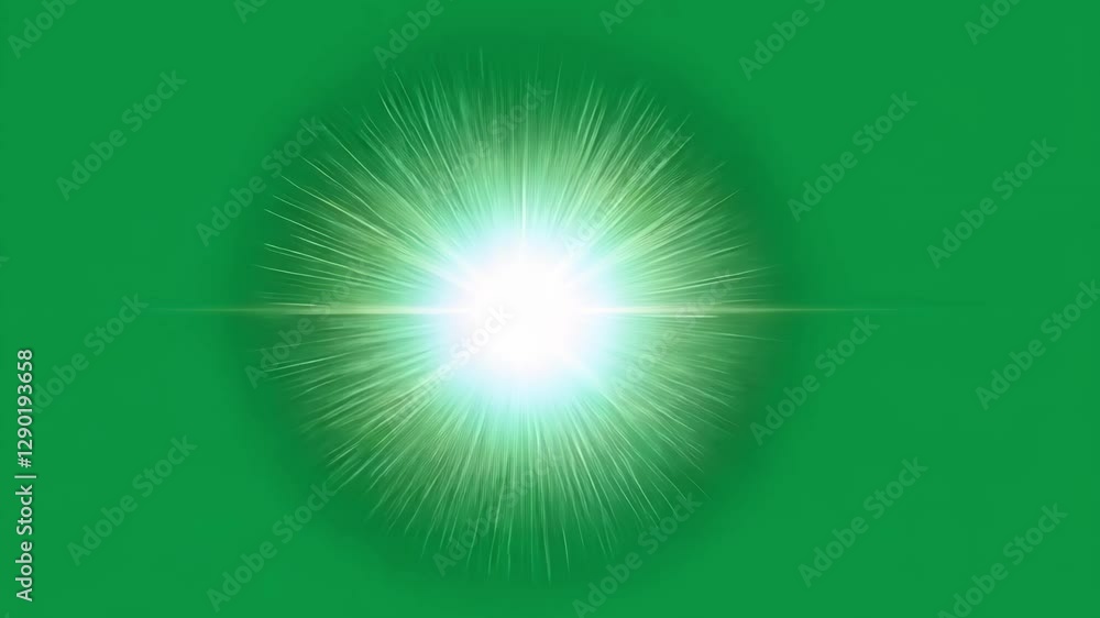 Poster luminescent light pulses glowing with vibrant energy, pulsating across green screen background, crea