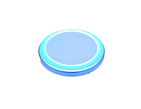 Blue button isolated on transparent background - Powered by Adobe