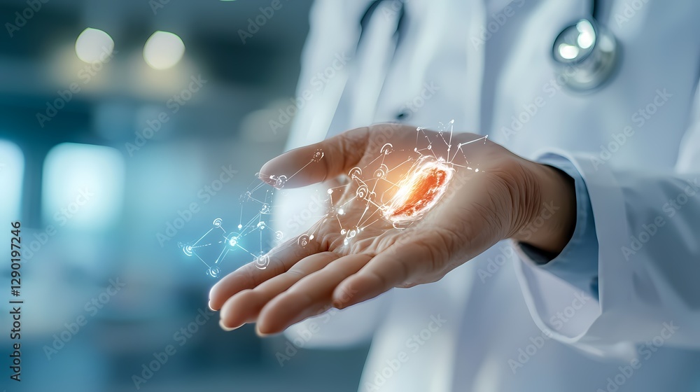 Aufkleber ai-powered medical assistant analyzing wound severity:digital healthcare technology evaluating injur