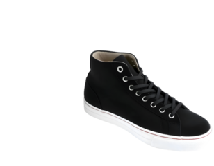 Black sneakers isolated on transparent background