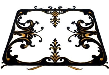 Black Baroque Frame Isolated Transparent Background