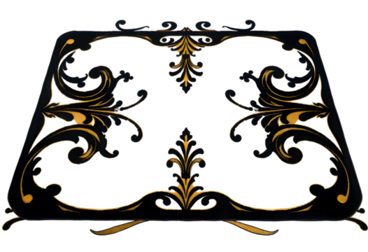 Black Baroque Frame Isolated Transparent Background