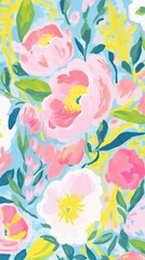 Cute floral wallpaper painting art backgrounds.