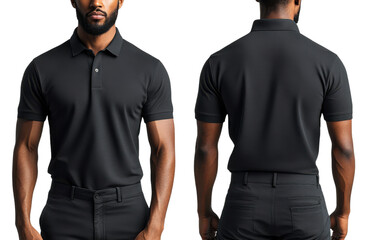 stylish black polo shirt for men, showcasing modern fit and versatile design. Perfect for casual or semi formal occasions
