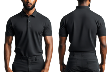 stylish black polo shirt for men, showcasing modern fit and versatile design. Perfect for casual or semi formal occasions