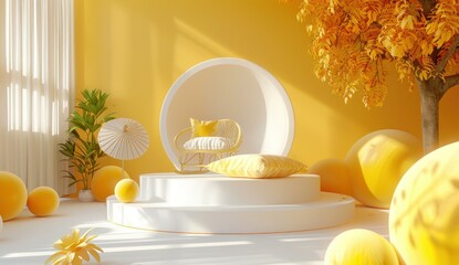Sunny Minimalist Interior Design with Yellow Accents