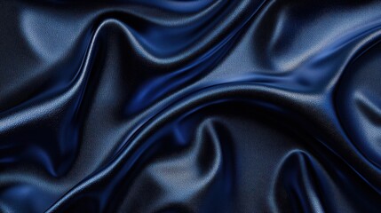 Obraz premium Midnight Blue Silk: A Luxurious Drape of Deep Blue Satin