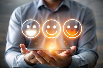 businessman pressing social network icon