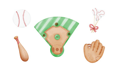 MLB baseball watercolors set