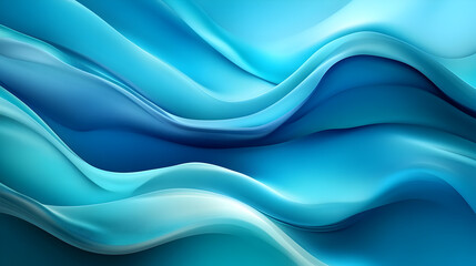 and turquoise abstract waves background with smooth curves and fluid design 