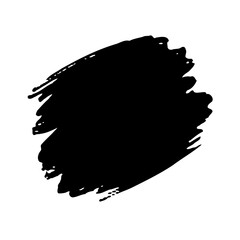 Abstract Black Brush Stroke on White Backdrop