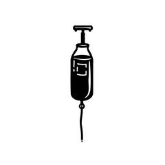 Medical IV Drip Bag Vector Style Illustration