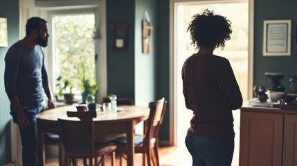 Relationship tension at a family gathering. Featuring avoidance and discomfort