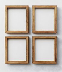 Three rustic wooden frames displayed against a clean white wall for decorative appeal