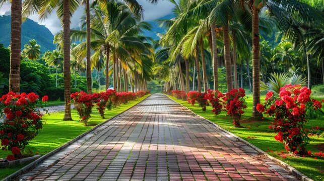 Palm Tree Lined Path