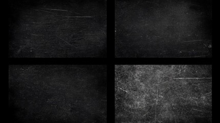 Fototapeta premium Dark Scratched Textures Arranged in a Grid Pattern