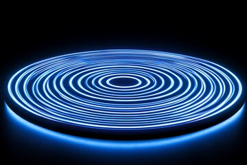 Obraz premium Abstract Neon Blue Circle Design