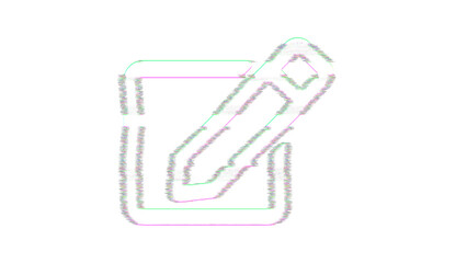 Icon edit is distorted. Glitch. Noise, chromatic aberration, geometric distortion